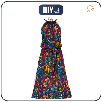 SUKIENKA "DALIA" MAXI (S-M) - COLORFUL LEAVES wz. 2 - zestaw do uszycia