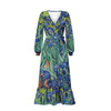 WRAP FLOUNCED DRESS (ABELLA) - IRISES (Vincent van Gogh) - sewing set XL