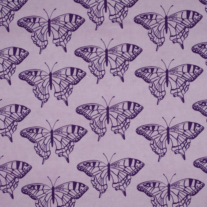 MOTÝLI / purpurová (PURPUROVÍ MOTÝLI) - tkanina bawełniana