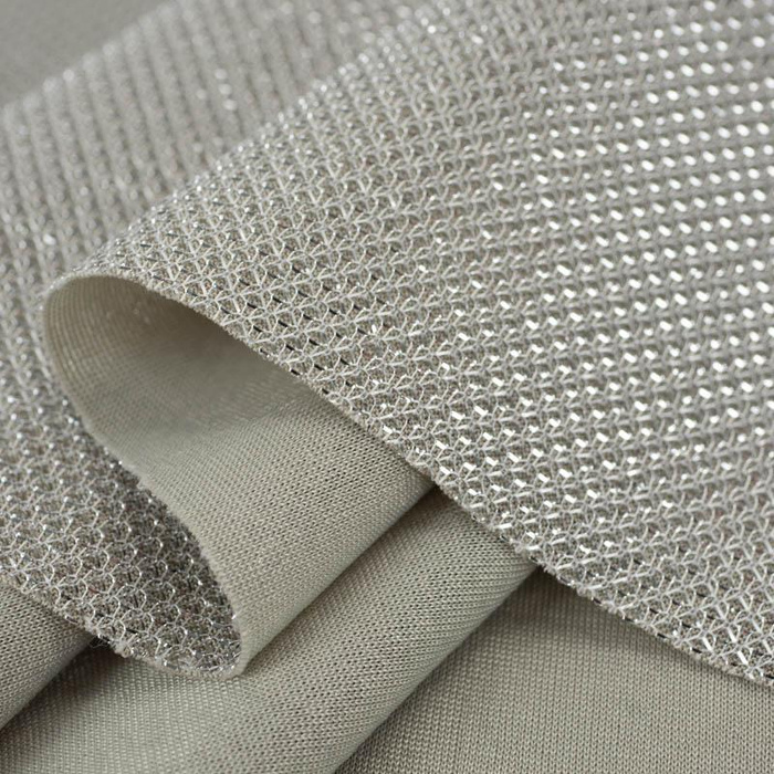 GREY - Knit fabric with lurex (honeycomb)