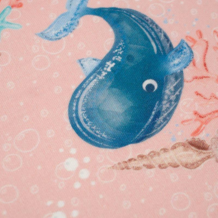 WHALES / bubbles (MAGICAL OCEAN) / pink - single jersey with elastane 