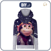 BLUZA Z KAPTUREM UNISEX (HYDRA) - ANIMOWANA MAŁPKA - zestaw do uszycia M