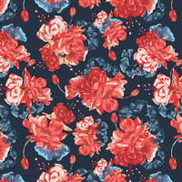 RED PEONIES (RED GARDEN) - Waterproof woven fabric