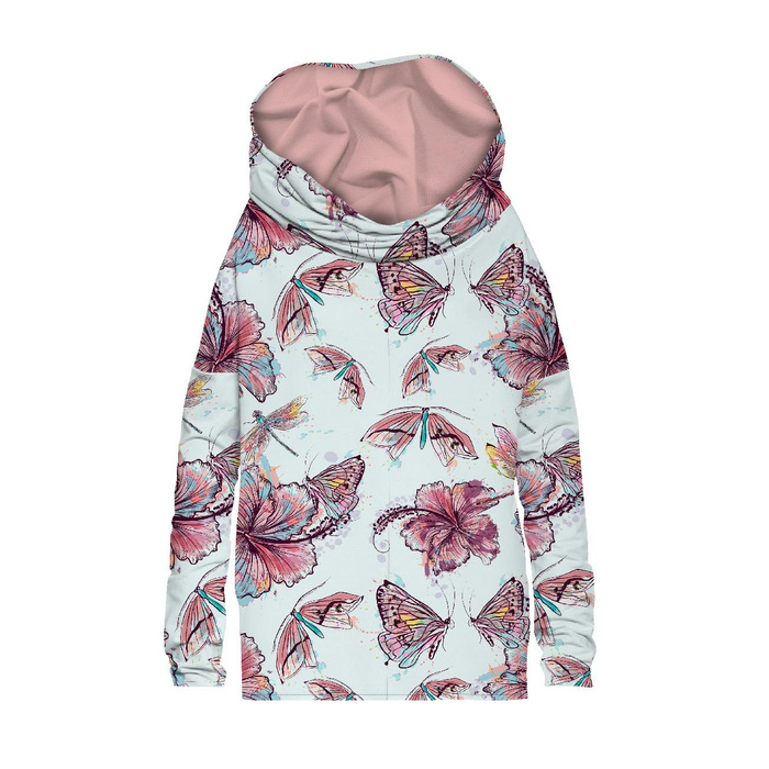 HIBISCUS AND BUTTERFLIES - lycra 300g