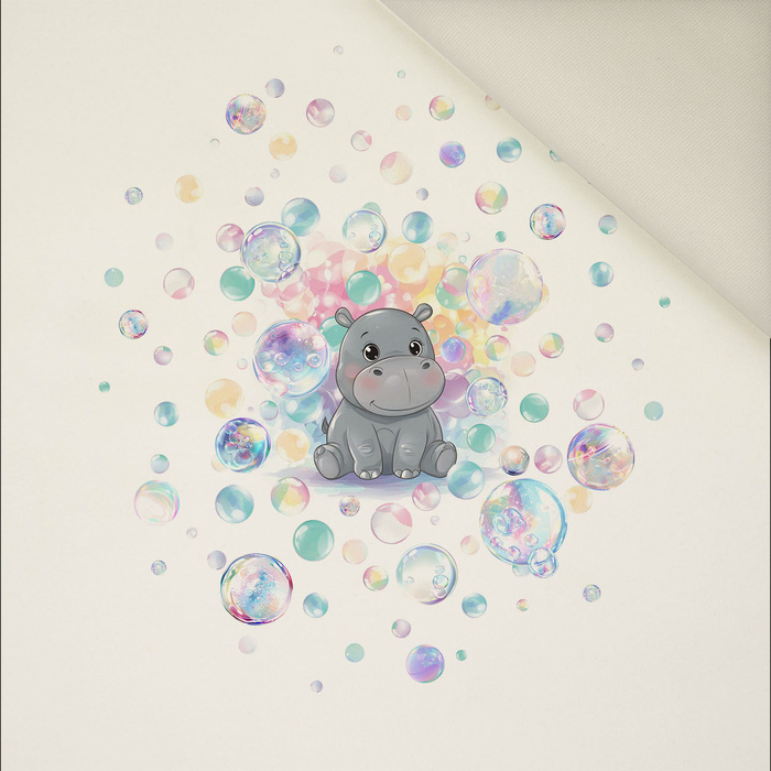 CUTE HIPPO - Panel (60cm x 50cm)  Polster- Velours