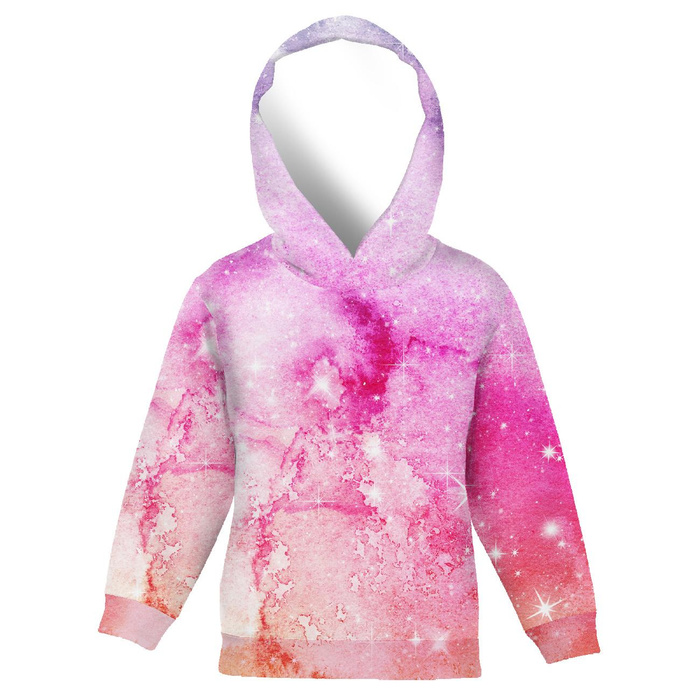 KID'S HOODIE (ALEX) - WATERCOLOR GALAXY PAT. 5 - looped knit fabric (134/140)