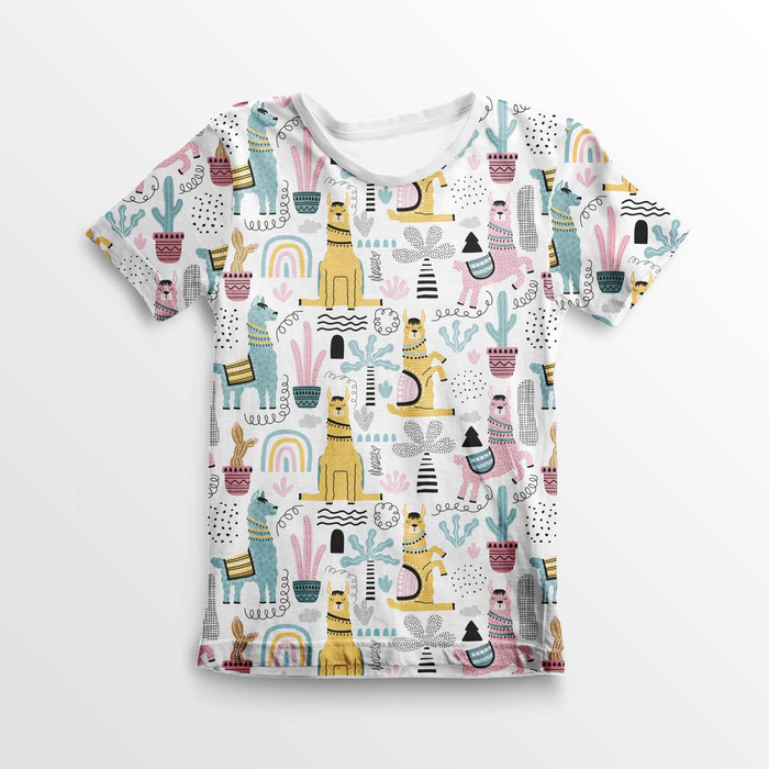 PAINTED LAMAS - single jersey with elastane 