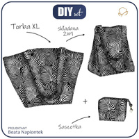 XL Tasche mit Utensilientasche 2 in 1 - ZEBRA BLÄTTER - Nähset