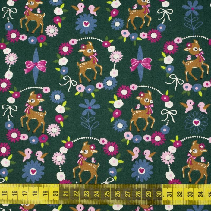 SRNEČCI (věnce) / zelený - popelín 100% bavlna