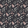 FLOWERS AND LEAVES pat. 2 / graphite  - Waterproof woven fabric