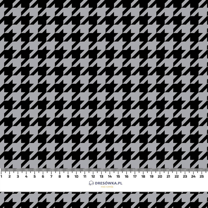 BLACK HOUNDSTOOTH / grey - Waterproof woven fabric