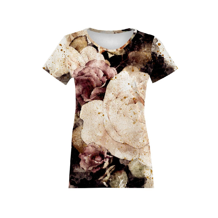 DAMEN T-SHIRT - WATERCOLORS FLOWERS MS. 4 - Single Jersey XL
