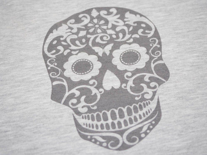 SKULL (ETNO) "S" / melange light grey - panel single jersey TE210