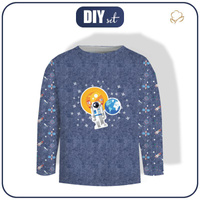 LONGSLEEVE - ASTRONAUT (WELTRAUMEXPEDITION) / ACID WASH DUNKELBLAU - Single Jersey (146/152)