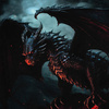 GOTHIC DRAGON - panel (60cm x 50cm) - looped knit fabric with elastane ITY