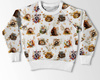 AUTUMN ANIMALS / white - Hydrophobic brushed knit