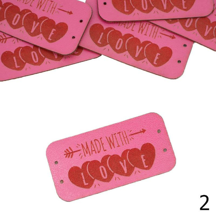 Label „MADE WITH LOVE'' 2,5x5 cm - Farben nach Wahl