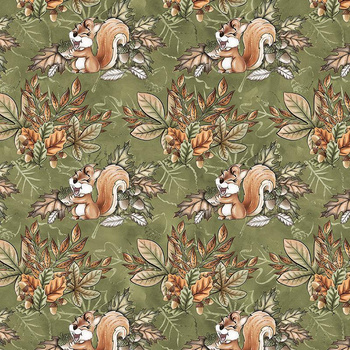 HAPPY SQUIRRELS (AUTUMN IN THE FOREST) - Waterproof woven fabric