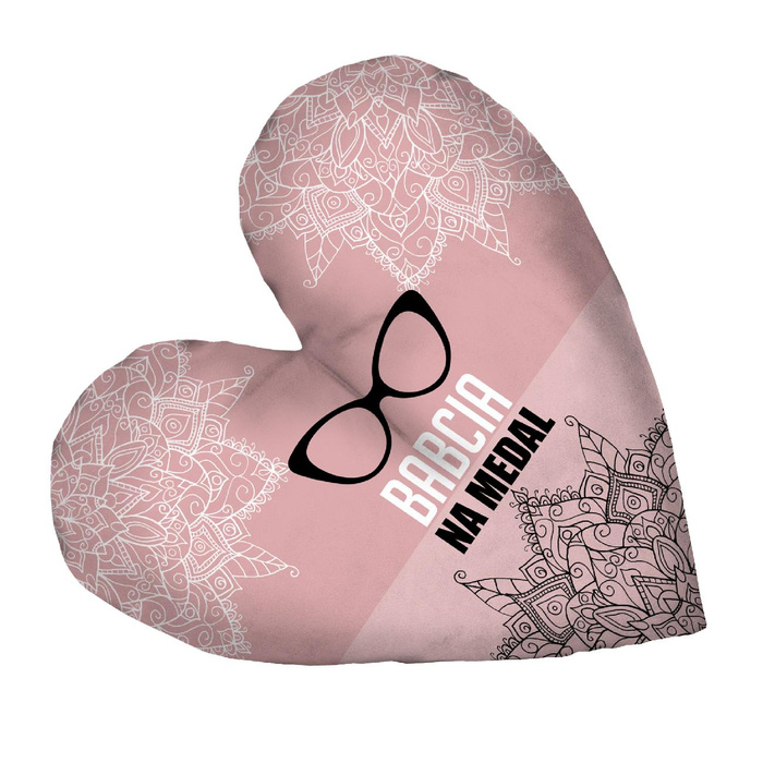 DECORATIVE PILLOW HEART - BABCIA NA MEDAL