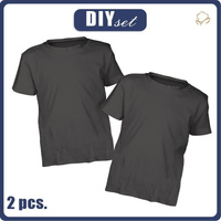 2-PACK - BASIC KINDER T-SHIRT - GRAPHITE- Nähset
