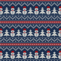 SNOWMEN WITH CHRISTMAS TREES - brushed knitwear with elastane ITY