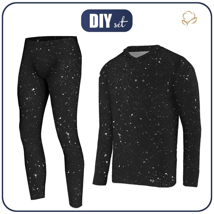 THERMO HERREN SET (STEVE) - BETON / schwarz - Nähset L