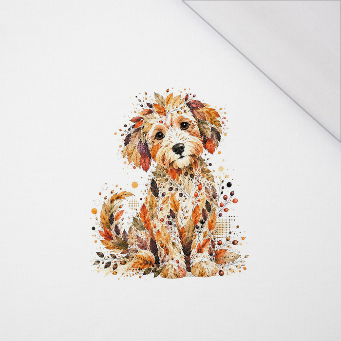 AUTUMN DOG - panel (60cm x 50cm) SINGLE JERSEY