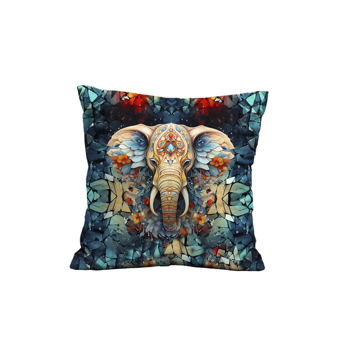 KISSEN 45x45 - ANIMALS CRACKED ms.3 (elephant) - Panama 220g - Nähset