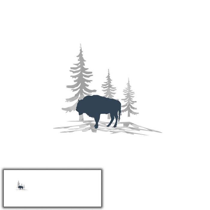 EUROPEAN BISON (ADVENTURE) / white - SINGLE JERSEY PANORAMIC PANEL 