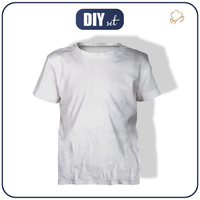 DIY sada – Dětské tričko z bavlněného úpletu RIB JERSEY - WHITE  (116/122)