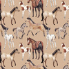 PFERDE / beige- Polster- Velours