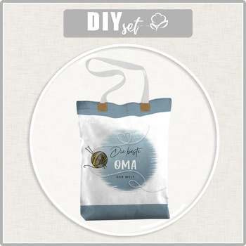 SHOPPER KABELKA - DIE BESTE OMA DER WELT / klubko - voděodolná tkanina - Sada šití