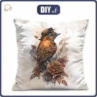 POLŠTÁŘ 45x45 - STEAMPUNK BIRD - Panama 220g - Sada šití