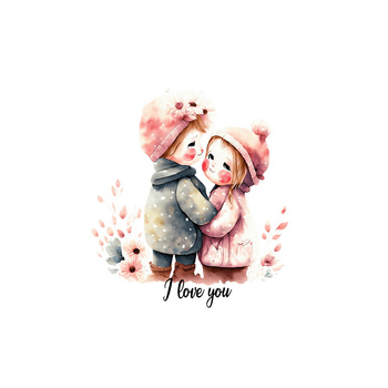 CUTE COUPLE - panel (60cm x 50cm)