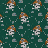 PIRATE SKULLS / BOTTLED GREEN (SCARY HALLOWEEN)- single jersey z elastanem ITY