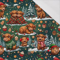 CHRISTMAS HIGHLAND COWS - single jersey