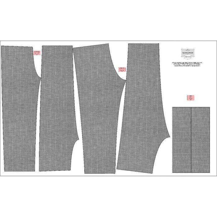 SOFTSHELL-HOSE (YETI) - FISCHGRATMUSTER / NACHT RUF / grau - Nähset (86/92)