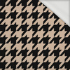 BLACK HOUNDSTOOTH / BEIGE - looped knit fabric