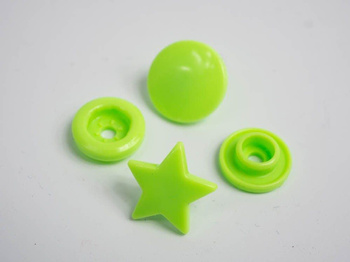 Napy KAM gwiazdka 12mm - limonkowe 10kpl