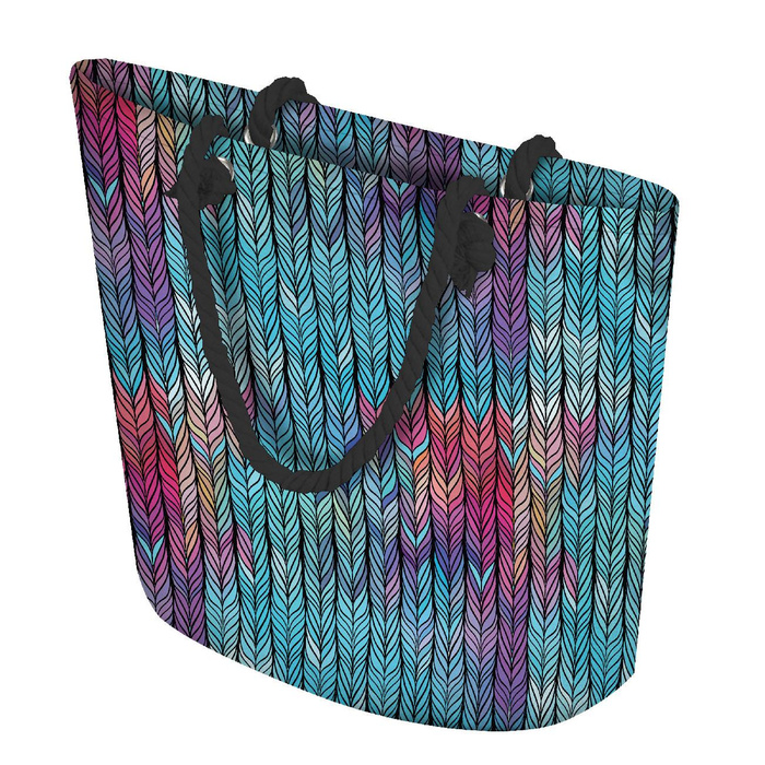 NÁKUPNÍ TAŠKA - PLETENEC / duhový - Sada šití