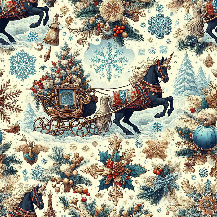 Vintage Christmas wz.24 - dzianina drapana z elastanem ITY