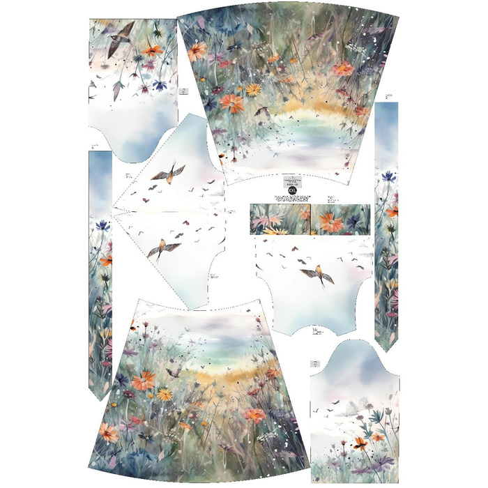 WRAP MIDI DRESS (BIANCA) - MAGIC MEADOW wz. 2 - sewing set XXL