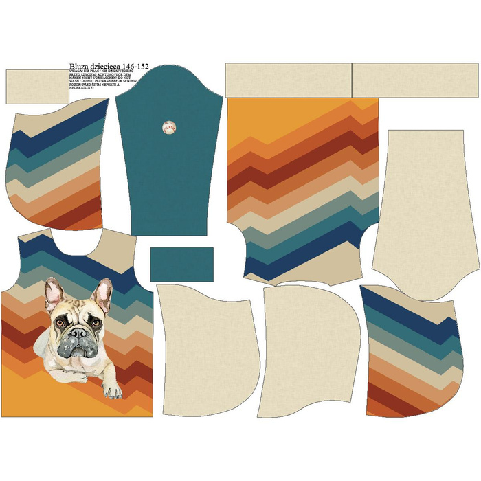 KINDER HOODIE (ALEX) - BULLDOG / STREIFEN - Sommersweat (98/104)