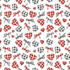 HEARTS / MINI VICHY GRID (CHECK AND ROSES) - looped knit fabric