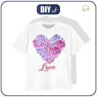 KID’S T-SHIRT - HEART FLOWERS / LOVE - Single Jersey (128/134)