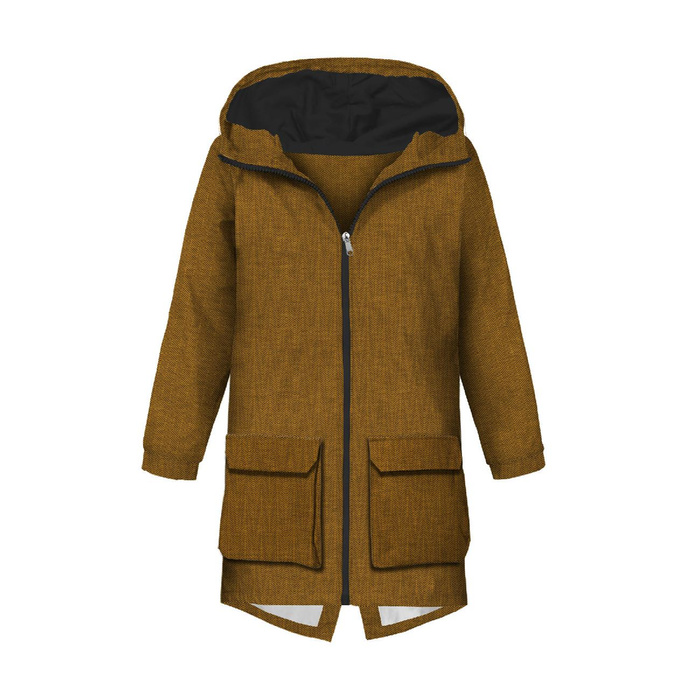 MEN'S PARKA (TOM) - HERRINGBONE / NIGHT CALL / mustard - sewing set L