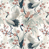 Japanese Garden wz.1 (birds)- Slub Weave