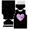 KID’S T-SHIRT - HEART FLOWERS / black - sewing set (104/110)