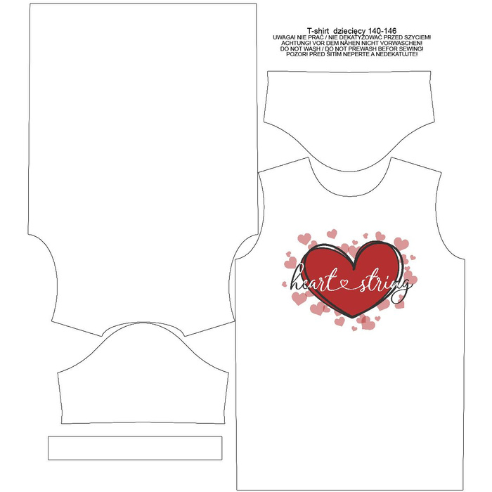 KID’S T-SHIRT - HEART STRING (HAPPY VALENTINE’S DAY) - single jersey (128/134)