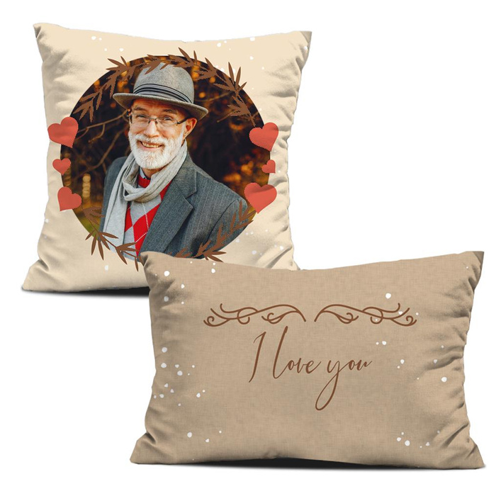 OZDOBNÉ POLŠTÁŘE - I LOVE YOU VZ, 2 - S VLASTNÍM POTISKEM - Sada šití 